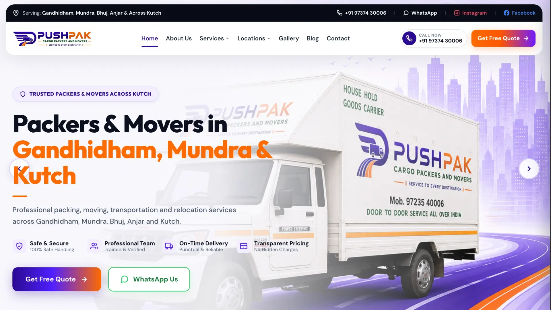 Pushpak Cargo Packers & Movers - Case Study